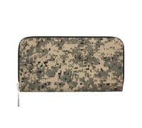 GDSHJKLW Portefeuille militaire pour femme en cuir synthétique avec fermeture éclair - Motif camouflage numérique - Porte-carte - Noir - Taille unique, Noir , Taille unique