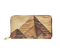 GDSHJKLW Portefeuille vintage en forme de pyramide égyptienne pour femme avec fermeture éclair autour de l'pochette, porte-monnaie étanche avec support de téléphone et porte-monnaie de voyage pour
