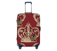 GDSHJKLW Red Crown Housse de protection pour valise de voyage lavable élastique anti-rayures pour valise de voyage de 45,7 à 81,3 cm, noir, M, Noir , M