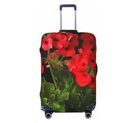 GDSHJKLW Red Geraniums1 Housse de protection pour valise de voyage lavable élastique anti-rayures pour valises de 45,7 à 81,3 cm, Noir, S