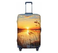 GDSHJKLW Reeds By The River Housse de protection pour valise, lavable, élastique, anti-rayures, convient aux valises de 45,7 à 81,3 cm, Noir , L