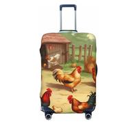 GDSHJKLW Roast Chicken Hen Farm Voyage Housse Valise Protecteur Lavable Élastique Valise Housse X-Large Voyage Valise Couverture de Bagage Convient aux Valise de 45 à 32 Pouces, Noir, XL, Noir, XL