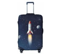 GDSHJKLW Rocket In Space Housse de protection pour valise, lavable, élastique, anti-rayures, convient aux valises de 45,7 à 81,3 cm, Noir , M