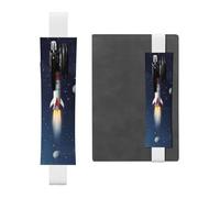 GDSHJKLW Rocket In Space Porte-stylo en cuir PU amovible avec bande élastique pour stylo, journal, crayons, fournitures de bureau, cadeau pour journaux, cahiers, planificateurs