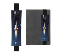 GDSHJKLW Rocket In Space Porte-stylo en cuir PU amovible avec bande élastique pour stylo, journal, crayons, fournitures de bureau, cadeau pour journaux, cahiers, planificateurs