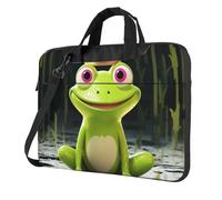 GDSHJKLW Sac à bandoulière pour ordinateur portable de 13 pouces pour homme et femme, sac à bandoulière imperméable avec poignée et couronne, grenouille