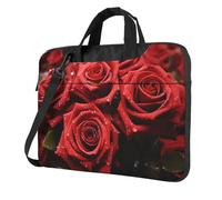 GDSHJKLW Sac à bandoulière pour ordinateur portable de 14 pouces pour homme et femme, sac à bandoulière imperméable avec poignée et rose rouge