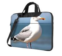 GDSHJKLW Sac à bandoulière pour ordinateur portable de 14 pouces pour homme et femme, sac à bandoulière imperméable avec poignée et mouette mignonne