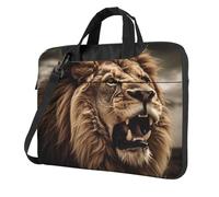 GDSHJKLW Sac à bandoulière pour ordinateur portable de 14" - Pour homme et femme - Étanche - Motif lion en colère - Avec poignée et sangle
