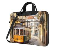 GDSHJKLW Sac à bandoulière pour ordinateur portable pour homme et femme, sac à bandoulière étanche avec poignée et sangle de transport, Noir/blanc, 14 inch