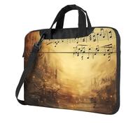 GDSHJKLW Sac à bandoulière pour ordinateur portable pour homme et femme, sac à bandoulière étanche pour partitions de musique avec poignée, Noir/blanc, 15.6 inch