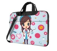 GDSHJKLW Sac à bandoulière pour ordinateur portable pour homme et femme, sac à bandoulière étanche, sac à bandoulière pour infirmière, sac à bandoulière avec poignée, Noir/blanc, 14 inch