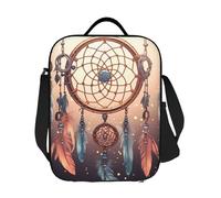 GDSHJKLW Sac à déjeuner isotherme réutilisable avec motif attrape-rêves amérindien pour homme et femme, sac fourre-tout isotherme réutilisable avec bandoulière réglable pour bureau, travail, voyage