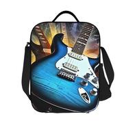 GDSHJKLW Sac à déjeuner isotherme réutilisable pour homme et femme - Motif guitare électrique magique - Sac fourre-tout isotherme avec bandoulière réglable - Pour bureau, travail, voyage, pique-nique