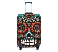 GDSHJKLW Sugar Skulls Day of the Dead Housse de protection pour valise de voyage lavable élastique anti-rayures pour valises de 45,7 à 81,3 cm, Noir , L