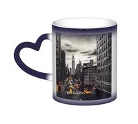 GDSHJKLW Tasses à café en céramique de 325 ml - Changement de couleur - Tasse à café fantaisie personnalisée - Tasse à thé - Tasse à café « Love from New York » - Pour homme et femme - Cadeau amusant