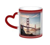 GDSHJKLW Tasses à café en céramique de 325 ml - Changement de couleur - Tasse à café fantaisie personnalisée - Tasse à thé Golden Gate Bridge - Pour homme et femme - Cadeau amusant