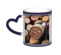 GDSHJKLW Tasses à café en céramique de 325 ml - Changement de couleur - Tasse à café fantaisie personnalisée - Tasse à thé - Bouchon de bouteille de vin - Tasse à café vintage cool pour homme et femme