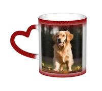 GDSHJKLW Tasses à café en céramique de 325 ml - Changement de couleur - Tasse à café fantaisie personnalisée - Tasse à thé - Chien Golden Retriever - Tasse à café cool pour homme et femme - Cadeau