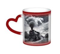 GDSHJKLW Tasses à café en céramique de 325 ml - Changement de couleur - Tasse à café fantaisie personnalisée - Tasse à thé - Train à vapeur - Nuages - Tasse à café cool pour homme et femme - Cadeau