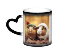 GDSHJKLW Tasses à café en céramique de 325 ml - Changement de couleur - Tasse à café fantaisie personnalisée - Tasse à thé - Motif cochon d'Inde - Pour homme et femme - Cadeau amusant