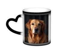 GDSHJKLW Tasses à café en céramique de 325 ml - Changement de couleur - Tasse à café fantaisie personnalisée - Tasse à thé Golden Retriever - Pour homme et femme - Cadeau amusant