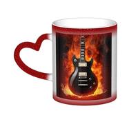 GDSHJKLW Tasses à café en céramique de 325 ml - Changement de couleur - Tasse à café fantaisie personnalisée - Tasse à thé - Guitare rock - Tasse à café cool pour homme et femme - Cadeau amusant