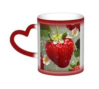 GDSHJKLW Tasses à café en céramique de 325 ml - Changement de couleur - Tasse à café fantaisie personnalisée - Tasse à thé - Jolie tasse à café fraise pour homme et femme - Cadeau amusant