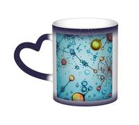 GDSHJKLW Tasses à café en céramique de 325 ml - Changement de couleur - Tasse à café fantaisie personnalisée - Tasse à thé - Abstraction - Biologie - Chimie - Cadeau amusant pour homme et femme