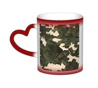 GDSHJKLW Tasses à café en céramique de 325 ml - Changement de couleur - Tasse à café fantaisie personnalisée - Tasse à thé - Motif camouflage militaire - Pour homme et femme - Cadeau amusant