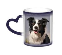 GDSHJKLW Tasses à café en céramique de 325 ml - Changement de couleur - Tasse à café fantaisie personnalisée - Tasse à thé Border Collie - Tasse à café cool pour homme et femme - Cadeau amusant
