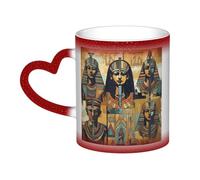 GDSHJKLW Tasses à café en céramique de 325 ml - Changement de couleur - Tasse à café fantaisie personnalisée - Tasse à thé - Série tribu de l'Égypte ancienne - Tasse à café cool pour homme et femme