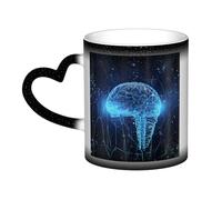 GDSHJKLW Tasses à café en céramique de 325 ml - Changement de couleur - Tasse à café fantaisie personnalisée - Tasse à thé - Intelligence artificielle - Tasse à café cool pour homme et femme - Cadeau