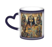 GDSHJKLW Tasses à café en céramique de 325 ml - Changement de couleur - Tasse à café fantaisie personnalisée - Tasse à thé - Série tribu de l'Égypte ancienne - Tasse à café cool pour homme et femme