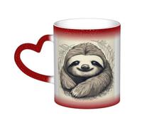 GDSHJKLW Tasses à café en céramique de 325 ml - Changement de couleur - Tasse à café fantaisie personnalisée - Tasse à thé - Motif paresseux - Mon esprit - Tasse à café cool pour homme et femme