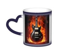 GDSHJKLW Tasses à café en céramique de 325 ml - Changement de couleur - Tasse à café fantaisie personnalisée - Tasse à thé - Guitare rock - Tasse à café cool pour homme et femme - Cadeau amusant