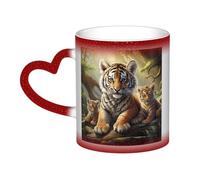GDSHJKLW Tasses à café en céramique de 325 ml - Changement de couleur - Tasse à café fantaisie personnalisée - Tasse à thé - Tigres de la jungle - Tasse à café cool pour homme et femme - Cadeau