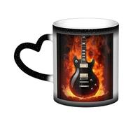 GDSHJKLW Tasses à café en céramique de 325 ml - Changement de couleur - Tasse à café fantaisie personnalisée - Tasse à thé - Guitare rock - Tasse à café cool pour homme et femme - Cadeau amusant