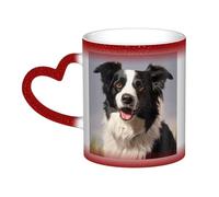 GDSHJKLW Tasses à café en céramique de 325 ml - Changement de couleur - Tasse à café fantaisie personnalisée - Tasse à thé Border Collie - Tasse à café cool pour homme et femme - Cadeau amusant