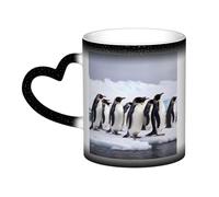 GDSHJKLW Tasses à café en céramique de 325 ml - Changement de couleur - Tasse à café fantaisie personnalisée - Tasse à thé - Pingouins de l'Antarctique - Tasse à café cool pour homme et femme - Cadeau