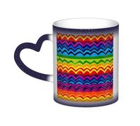 GDSHJKLW Tasses à café en céramique de 325 ml - Changement de couleur - Tasse à café fantaisie personnalisée - Tasse à thé - Motif arc-en-ciel Gay Pride - 1 tasse à café cool pour homme et femme