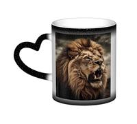 GDSHJKLW Tasses à café en céramique de 325 ml - Changement de couleur - Tasse à café fantaisie personnalisée - Tasse à thé - Lion en colère - Tasse à café cool pour homme et femme - Cadeau amusant