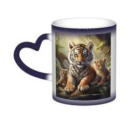 GDSHJKLW Tasses à café en céramique de 325 ml - Changement de couleur - Tasse à café fantaisie personnalisée - Tasse à thé - Tigres de la jungle - Tasse à café cool pour homme et femme - Cadeau