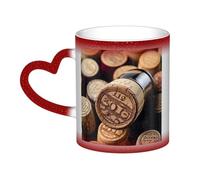 GDSHJKLW Tasses à café en céramique de 325 ml - Changement de couleur - Tasse à café fantaisie personnalisée - Tasse à thé - Bouchon de bouteille de vin - Tasse à café vintage cool pour homme et femme