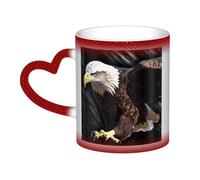 GDSHJKLW Tasses à café en céramique de 325 ml - Changement de couleur - Tasse à café fantaisie personnalisée - Tasse à thé avec un aigle - Pour homme et femme - Cadeau amusant
