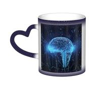 GDSHJKLW Tasses à café en céramique de 325 ml - Changement de couleur - Tasse à café fantaisie personnalisée - Tasse à thé - Intelligence artificielle - Tasse à café cool pour homme et femme - Cadeau