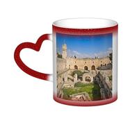 GDSHJKLW Tasses à café en céramique de 325 ml - Changement de couleur - Tasse à café fantaisie personnalisée - Tasse à thé Israël à la tour de David - Pour homme et femme - Cadeau amusant