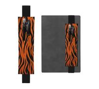 GDSHJKLW Tigre rayé orange élastique porte-stylo pochette en cuir PU détachable pochette à crayons journal fournitures de bureau cadeau pour journaux, carnets, planificateurs
