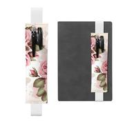 GDSHJKLW Trousse à crayons amovible en cuir PU avec bande élastique rose rose pour stylo, fournitures de bureau, cadeau pour journaux, carnets, planificateurs