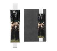 GDSHJKLW Trousse à crayons amovible en cuir synthétique avec bande élastique et inscription « A Mother And A Cub Bears » - Fournitures de bureau - Cadeau pour journaux, carnets, planificateurs